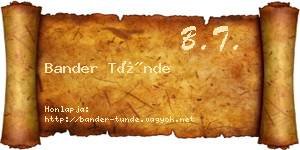 Bander Tünde névjegykártya